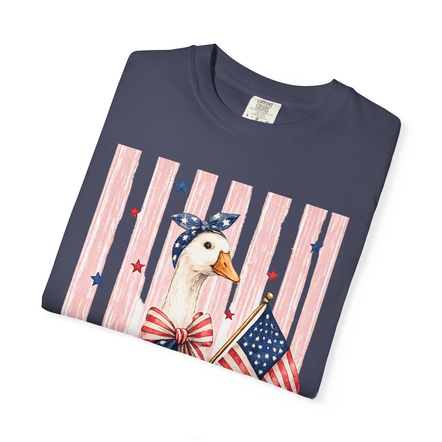 Patriotic Duck American Flag T-Shirt | Fourth of July Farmhouse - Goose