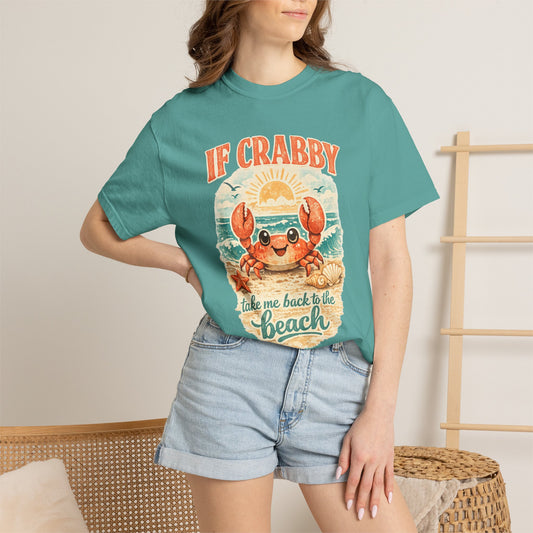 If Crabby Take Me Back to the Beach T-shirt | Cute Crab Beach Sunset Tee