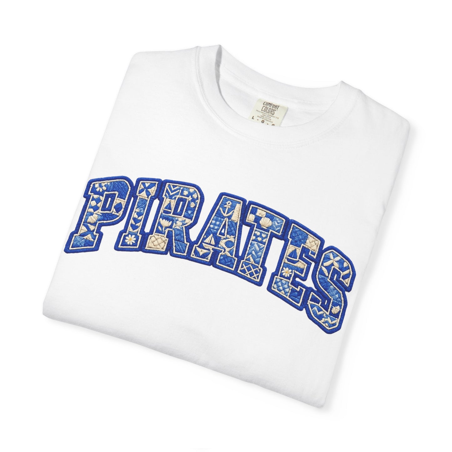 Pirates Patchwork Inspired Team T-Shirt | Retro Arched Lettering