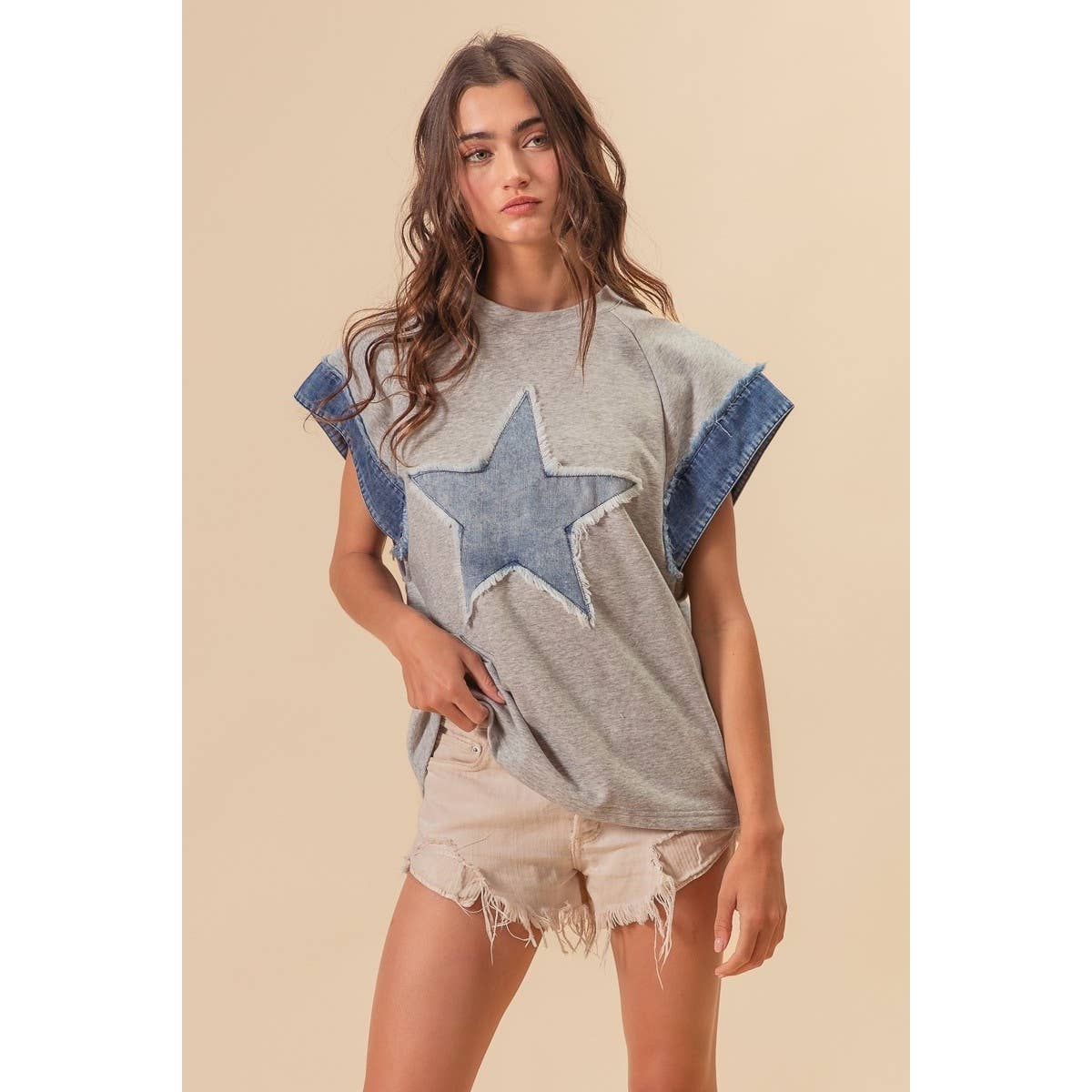 FOURTH OF JULY THEME WITH DENIM COMBO TOP