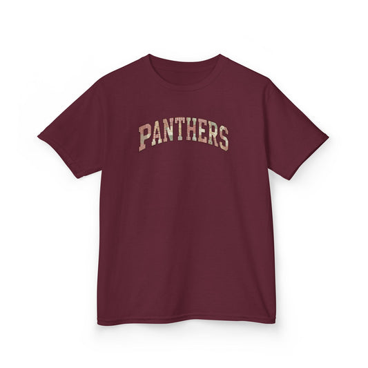 Panthers Patchwork Inspired Kids Tee | Vintage School Sports Shirt