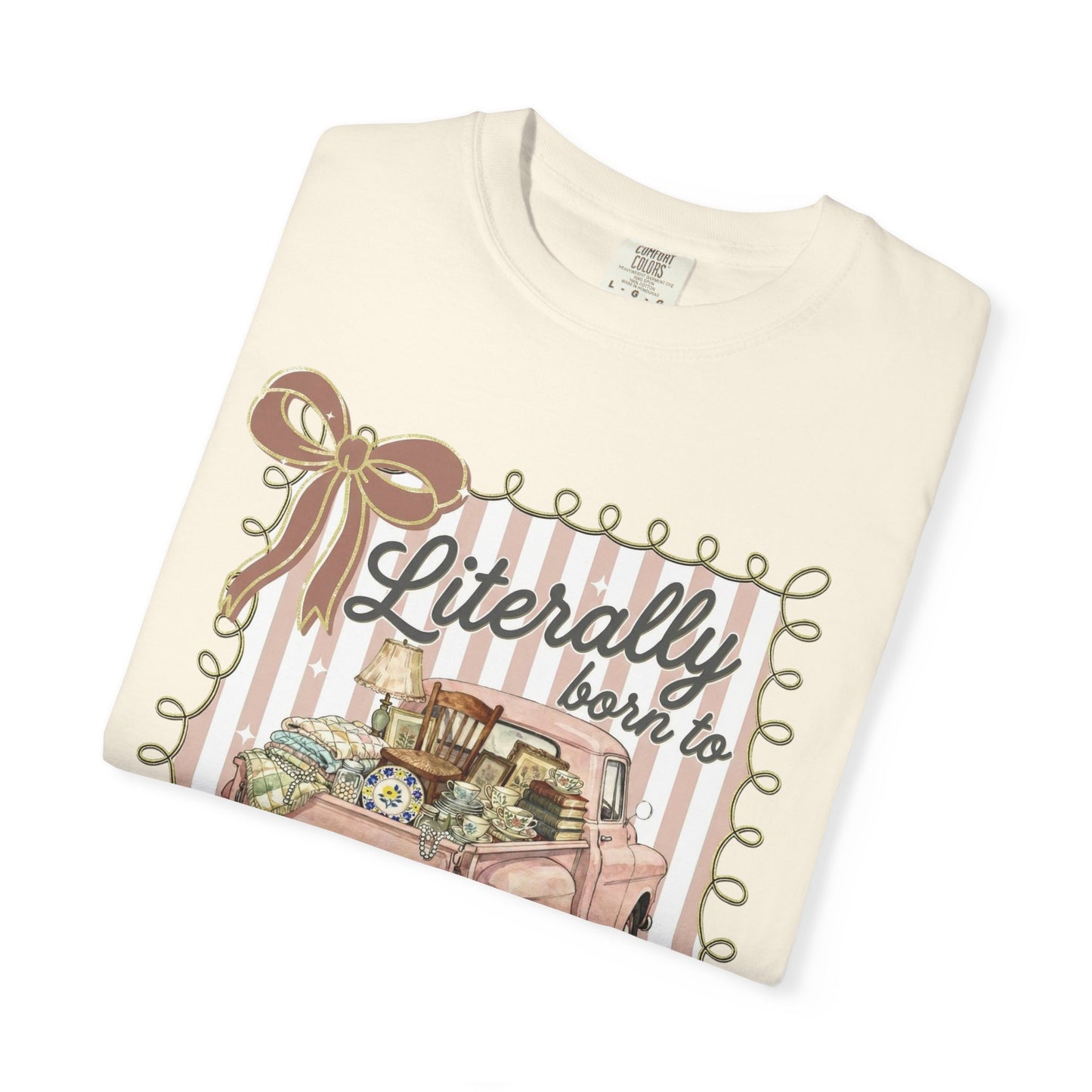 Literally Born to Thrift T-Shirt | Vintage Pink Truck, Thrift Finds
