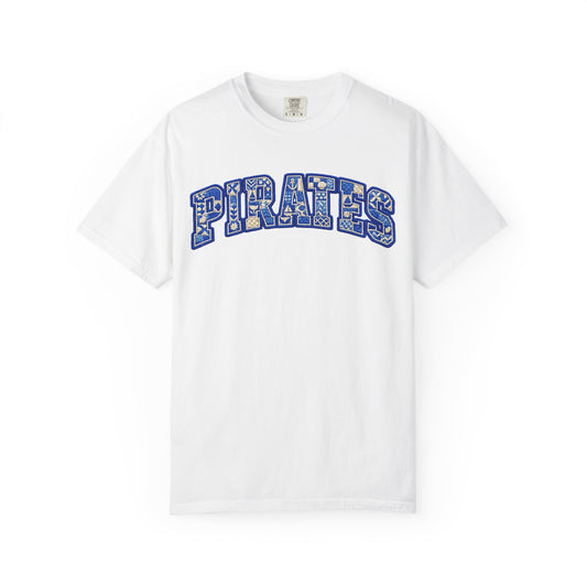 Pirates Patchwork Inspired Team T-Shirt | Retro Arched Lettering