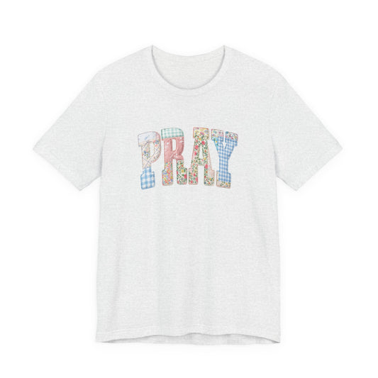 PRAY floral patchwork tee | Prayer graphic t-shirt