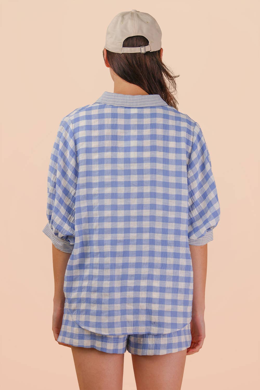 Checkered Shirt Top & Shorts Set