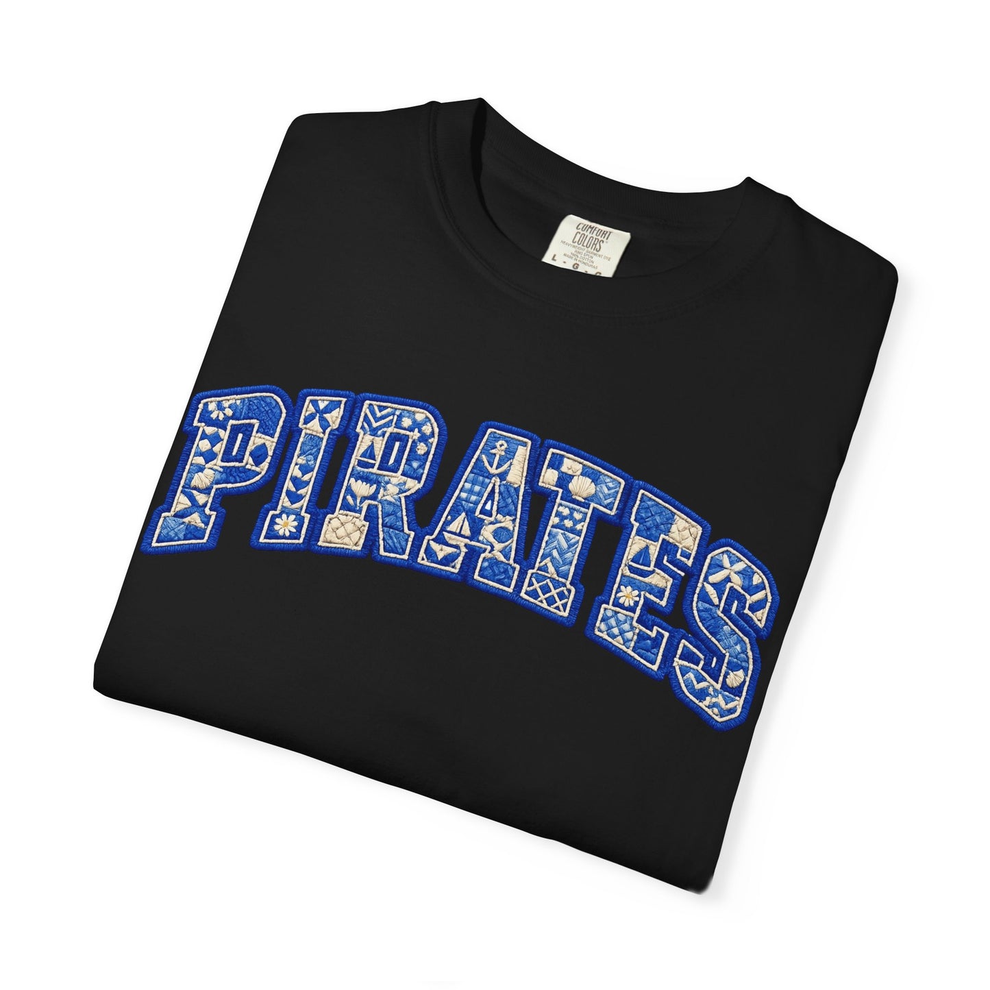 Pirates Patchwork Inspired Team T-Shirt | Retro Arched Lettering