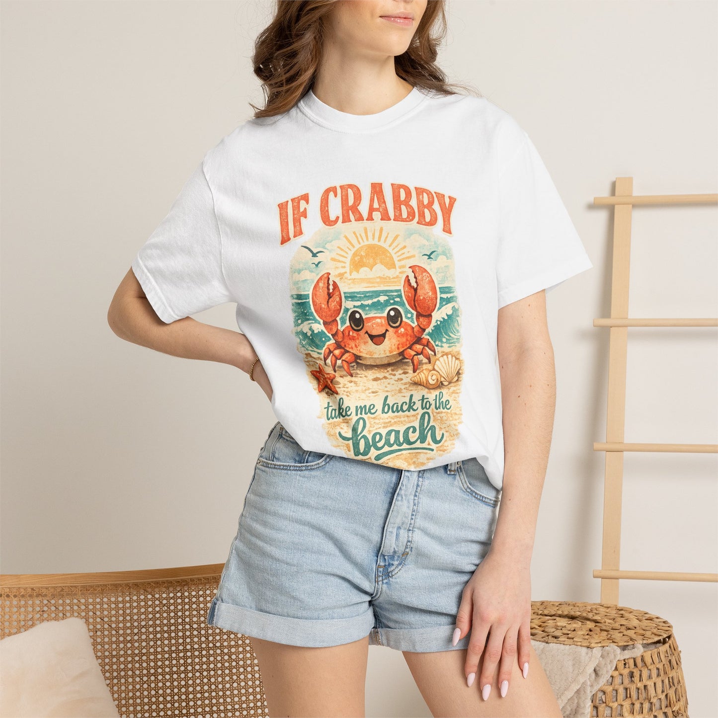 If Crabby Take Me Back to the Beach T-shirt | Cute Crab Beach Sunset Tee