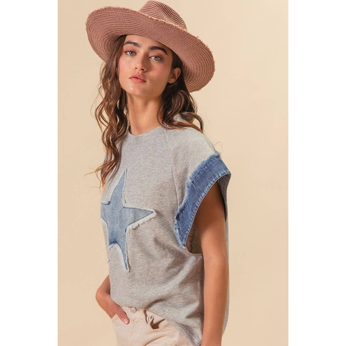 FOURTH OF JULY THEME WITH DENIM COMBO TOP