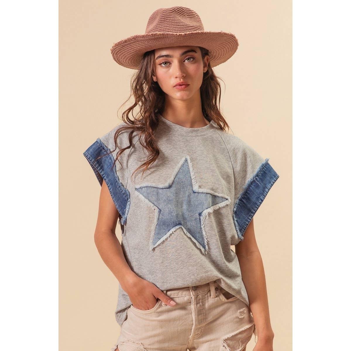 FOURTH OF JULY THEME WITH DENIM COMBO TOP