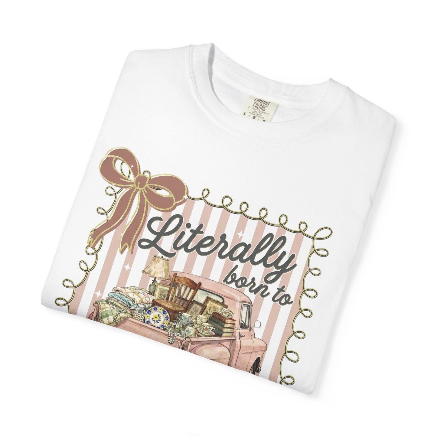 Literally Born to Thrift T-Shirt | Vintage Pink Truck, Thrift Finds