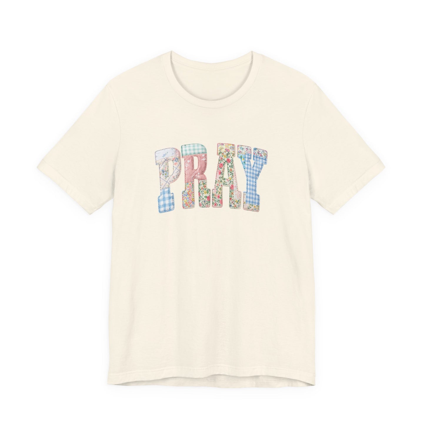 PRAY floral patchwork tee | Prayer graphic t-shirt