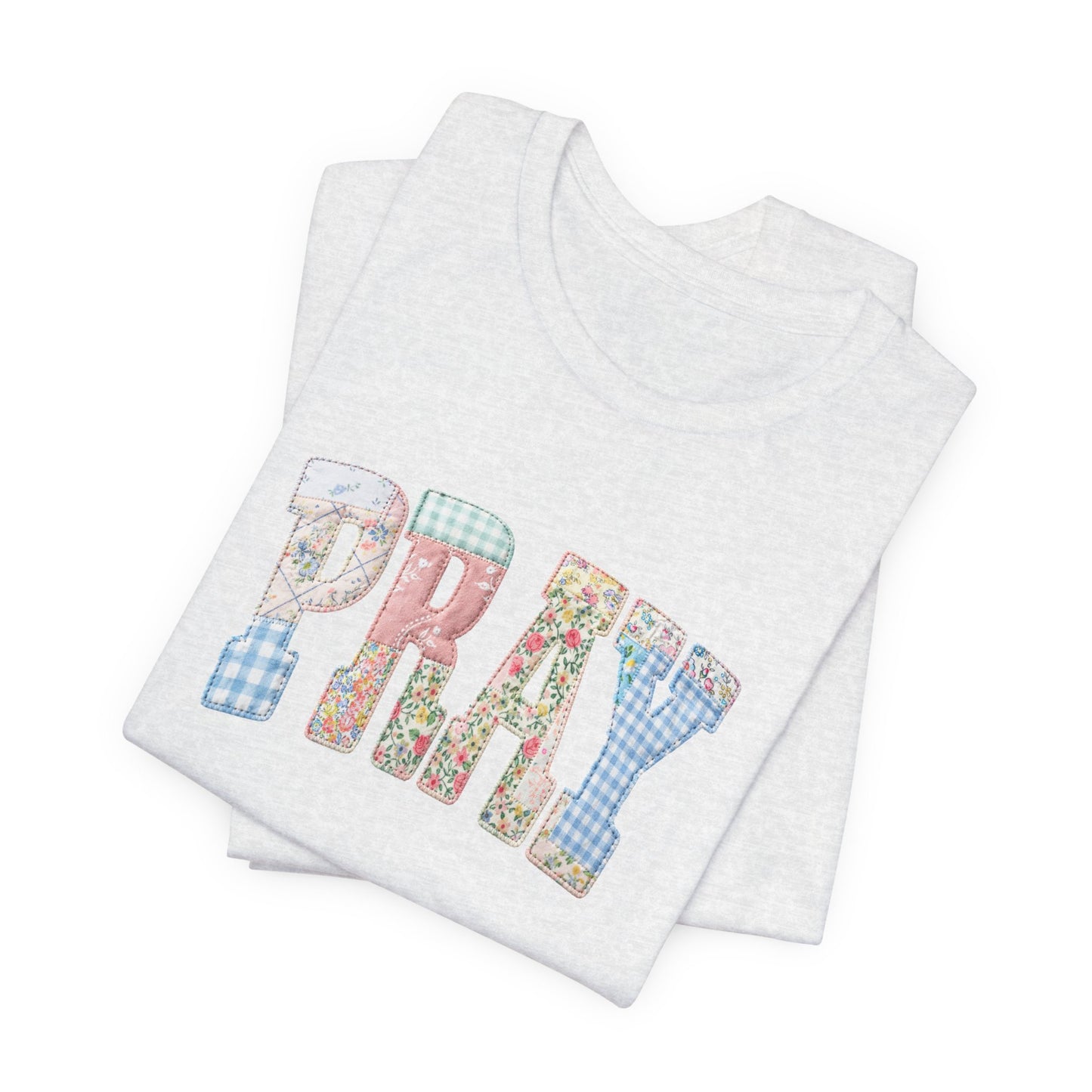 PRAY floral patchwork tee | Prayer graphic t-shirt