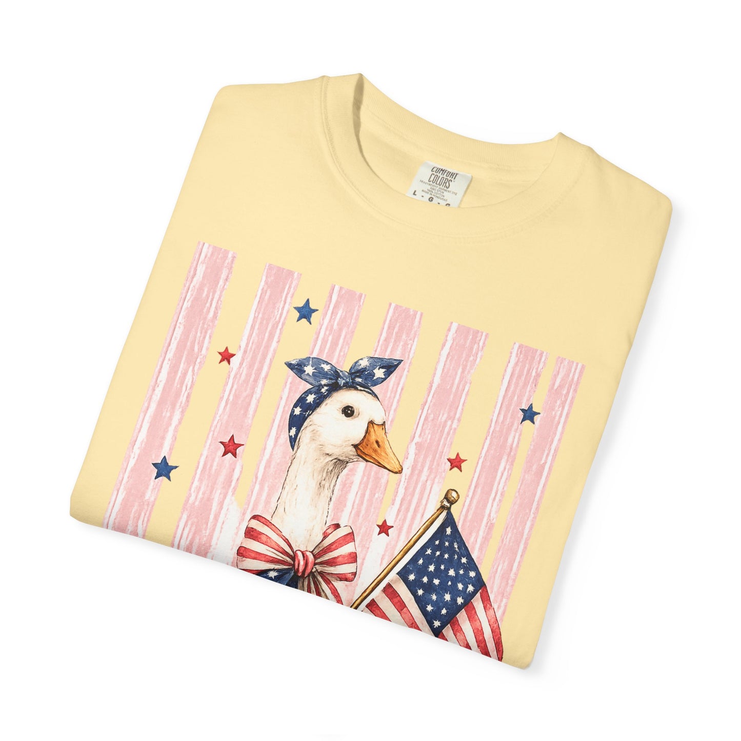 Patriotic Duck American Flag T-Shirt | Fourth of July Farmhouse - Goose