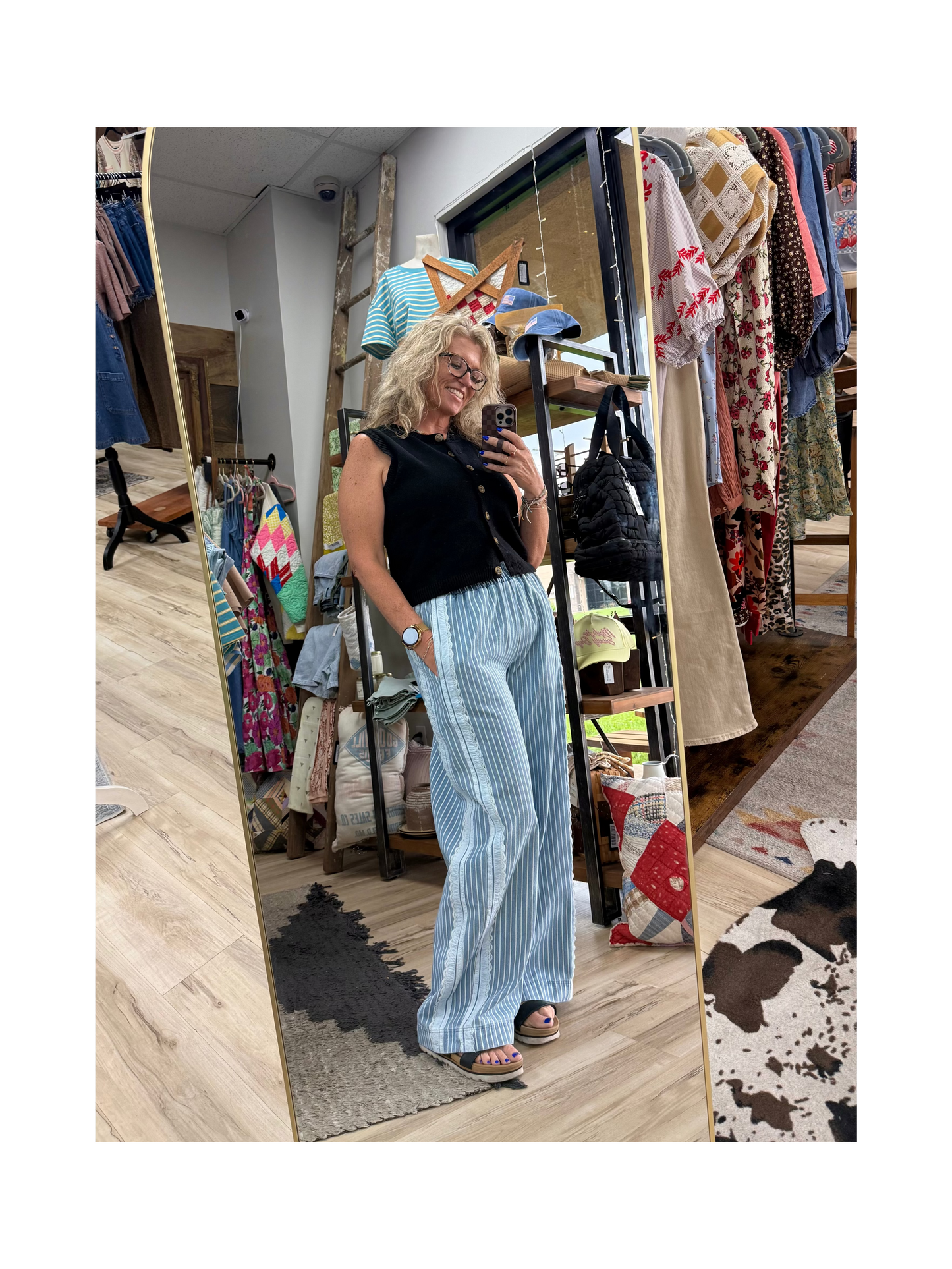 Sweet Betty Striped Lace Pants