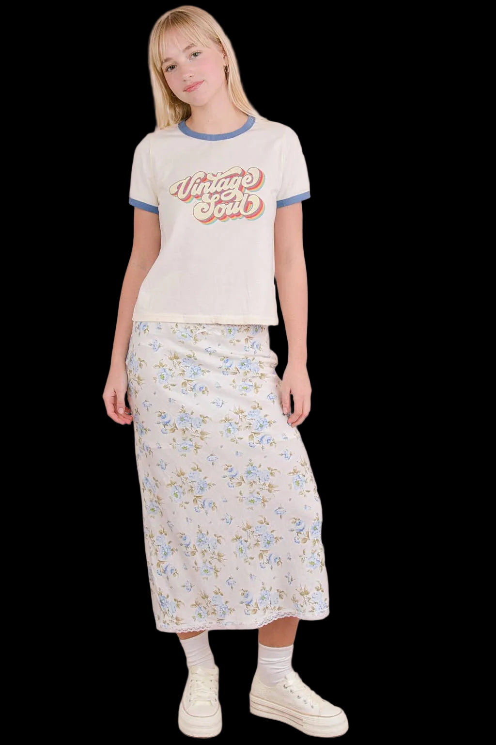 Vintage Soul Screen Printed Casual Knit Top