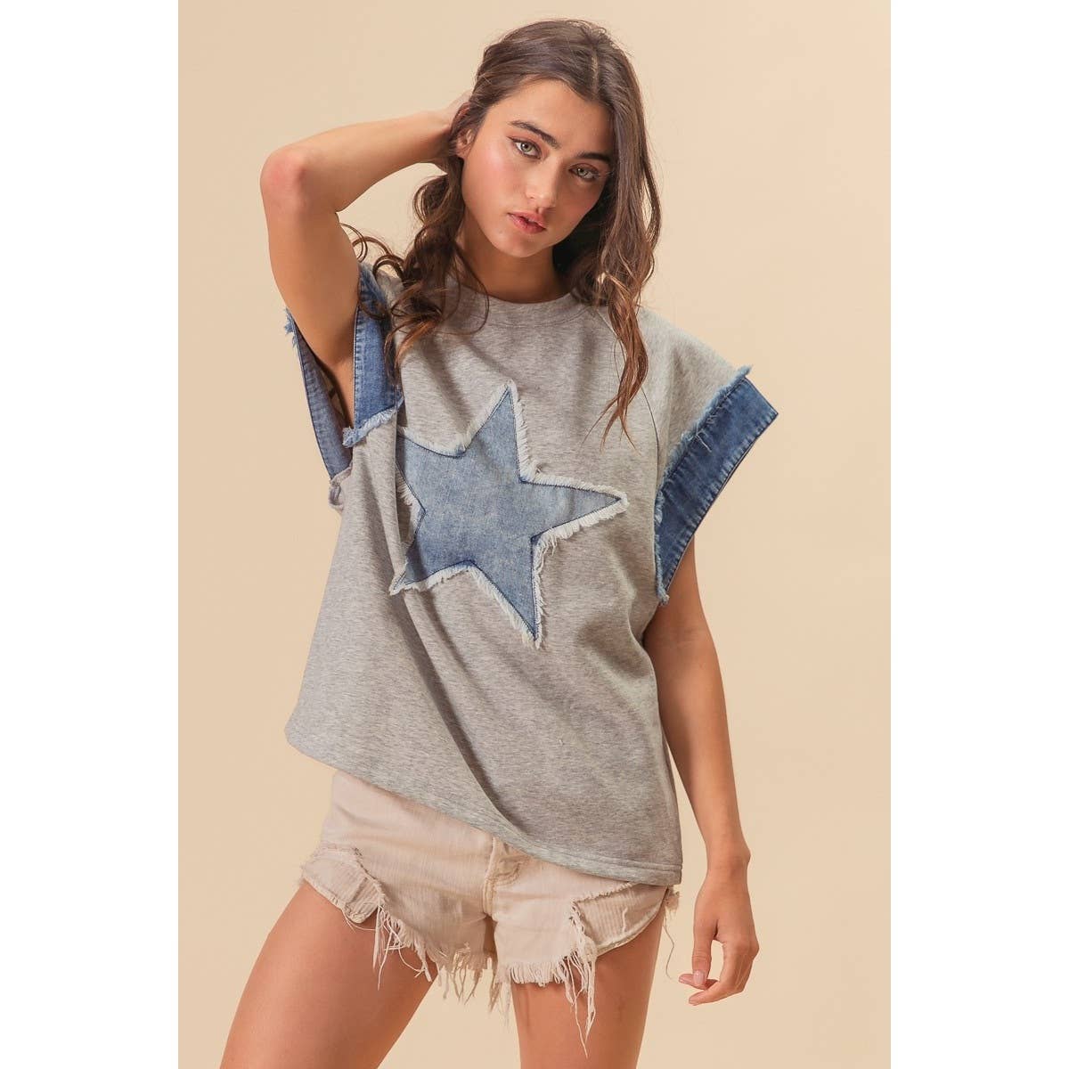 FOURTH OF JULY THEME WITH DENIM COMBO TOP